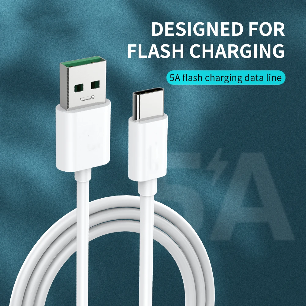 Universal Full Compatible For OPPO VOOC 5A Data Cable Type C Super PD QC USB-C Samsung Huawei FCP Fast