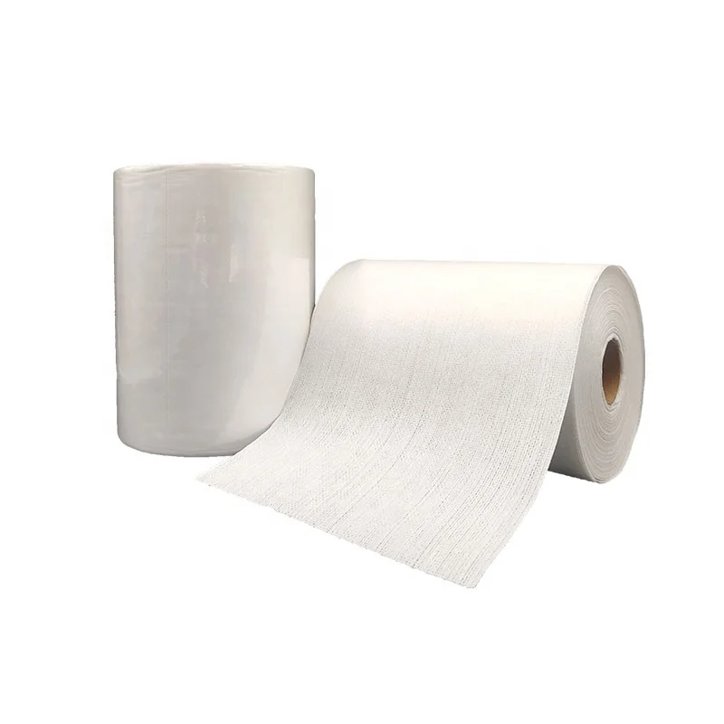 Custom specification wet wipe raw material 40gsm cotton viscose spunlace nonwoven fabric rolls for canister wet wipes