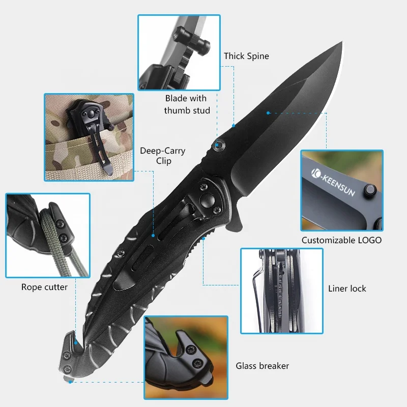 Wholesale of New Products Mini Camping Switch Blade Hunting Knife with Gift Box Tactical Folding Pocket Knife for Outdoor