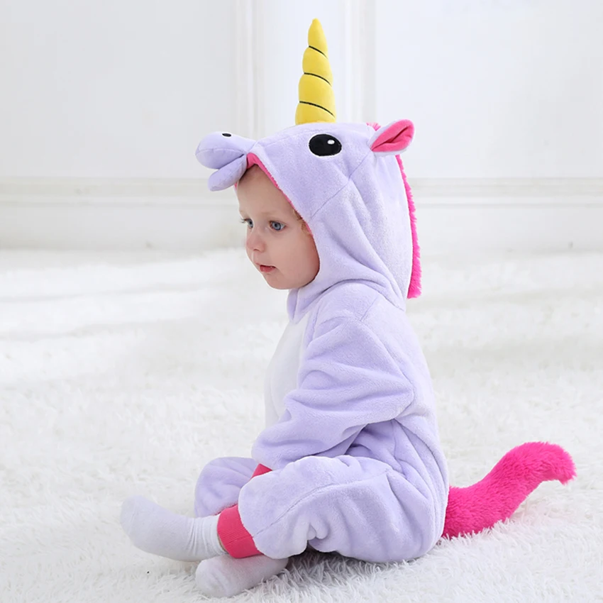 Infant Warm Halloween Costume Baby Winter Hooded Romper Halloween Dinosaur Panda Costume