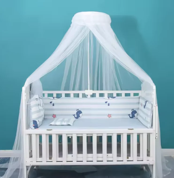 Factory 100% Polyester Crib Baby Bed Round Top Canopy Mosquito Netting and Baby Bedding Mosquito Curtain