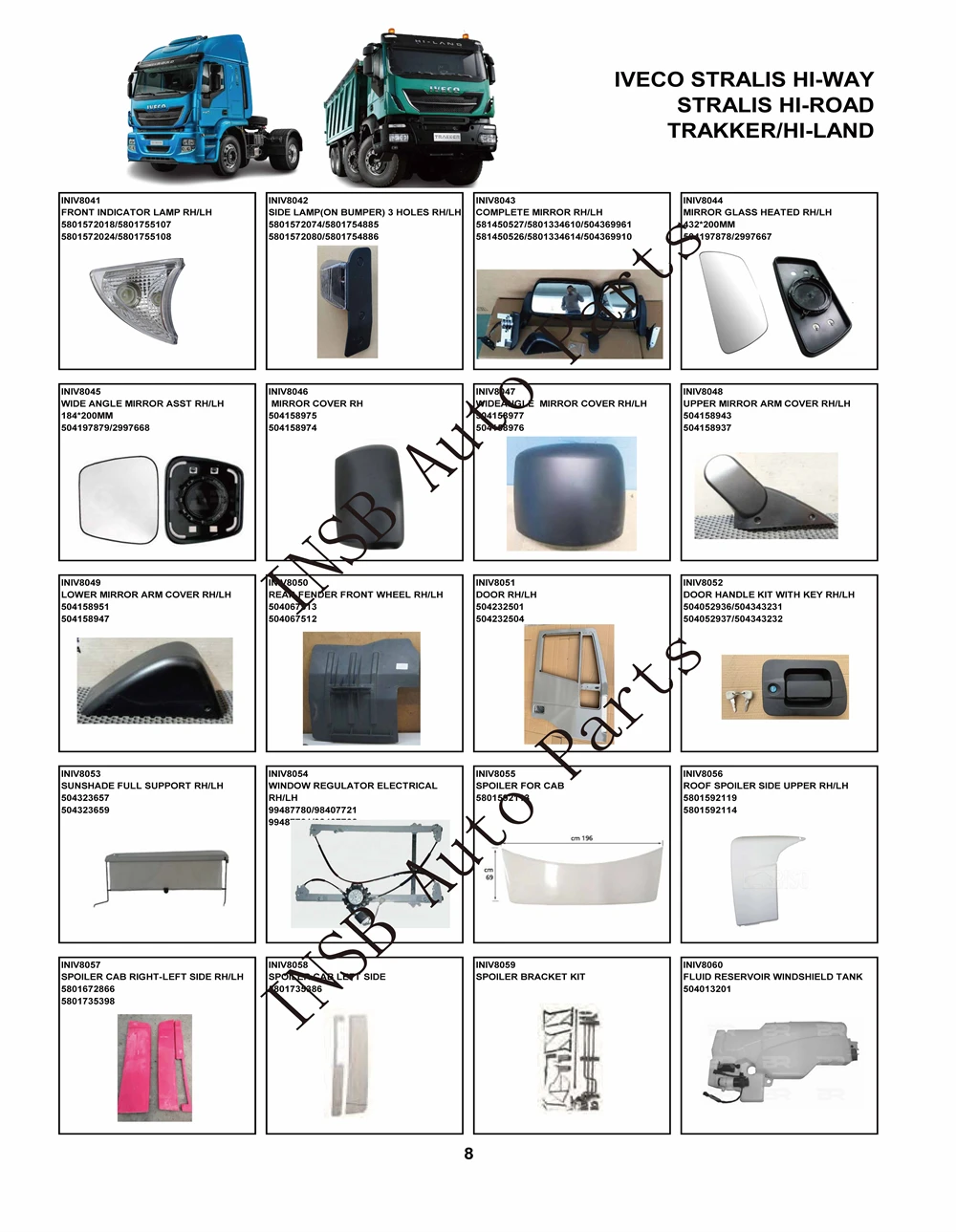 504306106 500368694 Front Panel Hinge For IVECO Hiway Hiroad Truck Spare parts