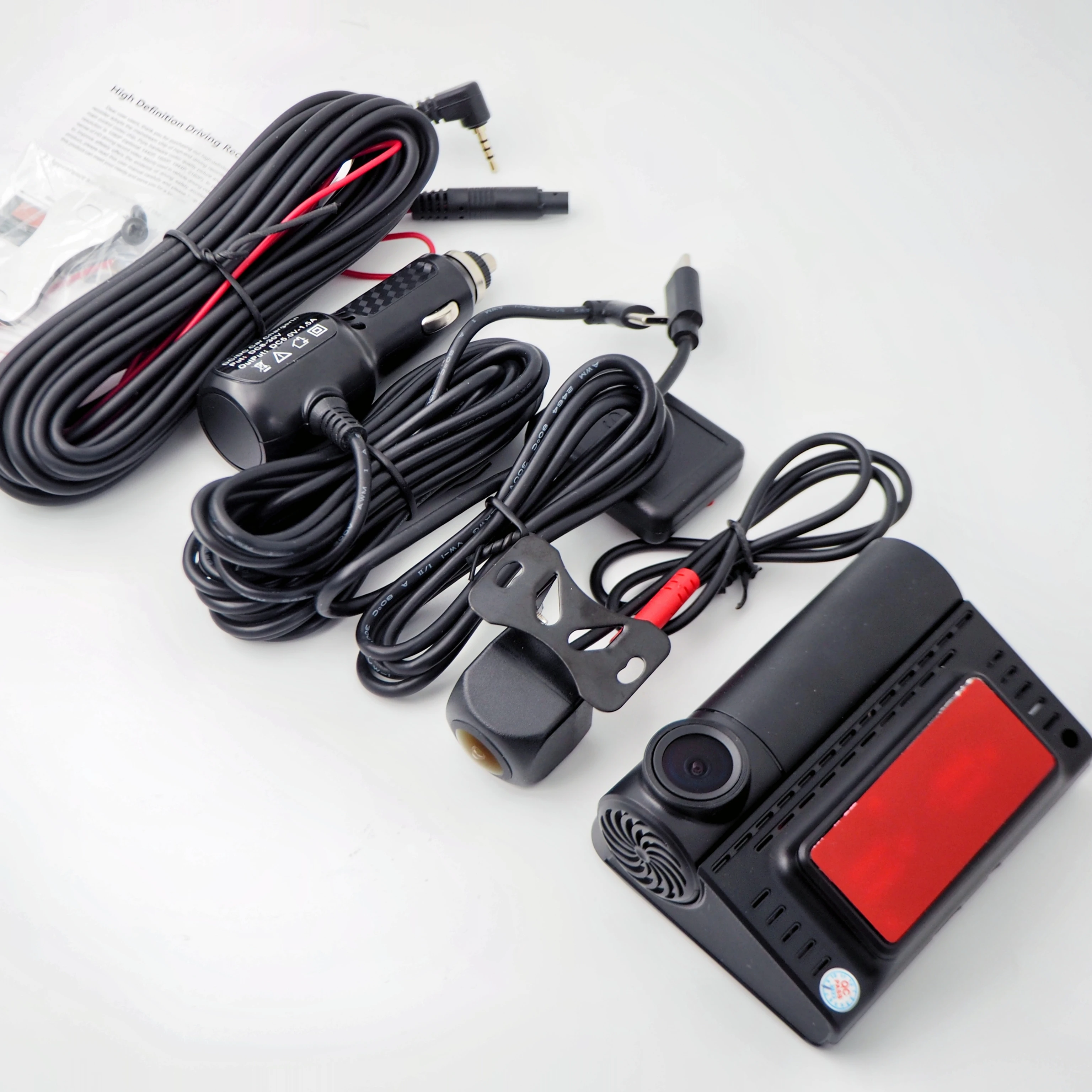 3.0 inch IPS Dash Cam 1080P Front + 720P Rear Recorder Hidden Night Vision Car Recorder for Android Driving DVR Dual Lens
