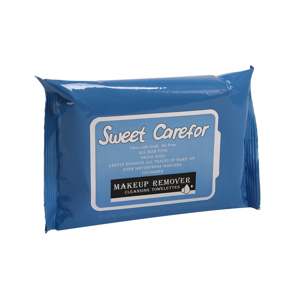 Factory direct sell low price custom Adult sensitive eye and face oil free wipe | make up remover towelettes