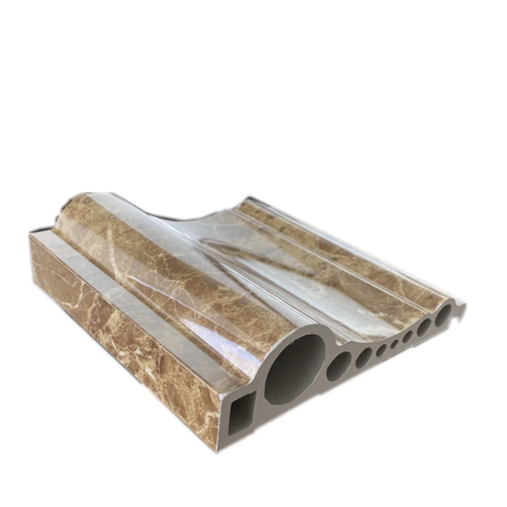 China High density Pvc Decoration Line for edifice elevator good price color marble  pvc baseboard skirting board