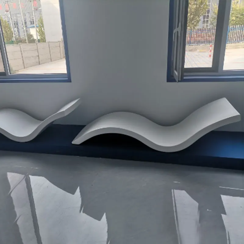 luxury simple hotel beach in water pool side swimming pool chaise lounge chair set white fiberglass sun loungers