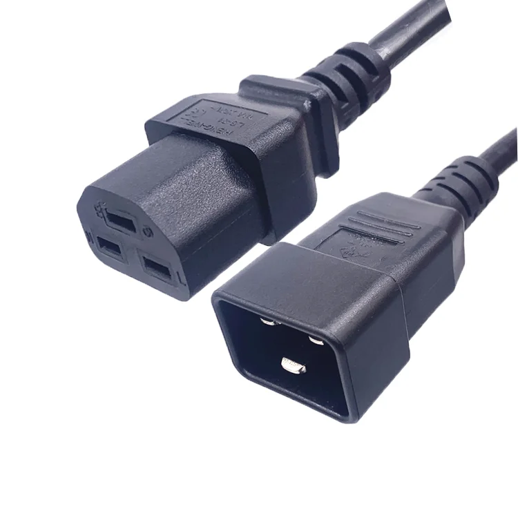  Heng-well UL одобрение 16A 250V 16/14AWG Удлинительный кабель питания IEC C20 к C21 Соединительный