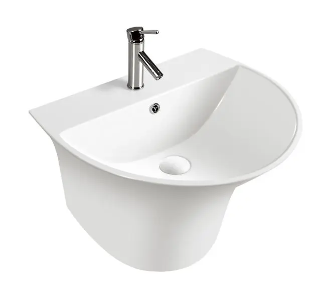 Bathroom Wall Mounted Sanitary Ware Solid Surface Face Shampoo Basin Square Sink