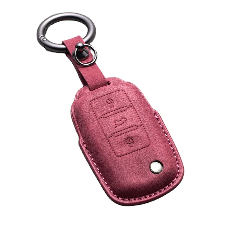 High Quality Soft And Durable Leather Car Key Cover For VW Volkswagen Car Accessories