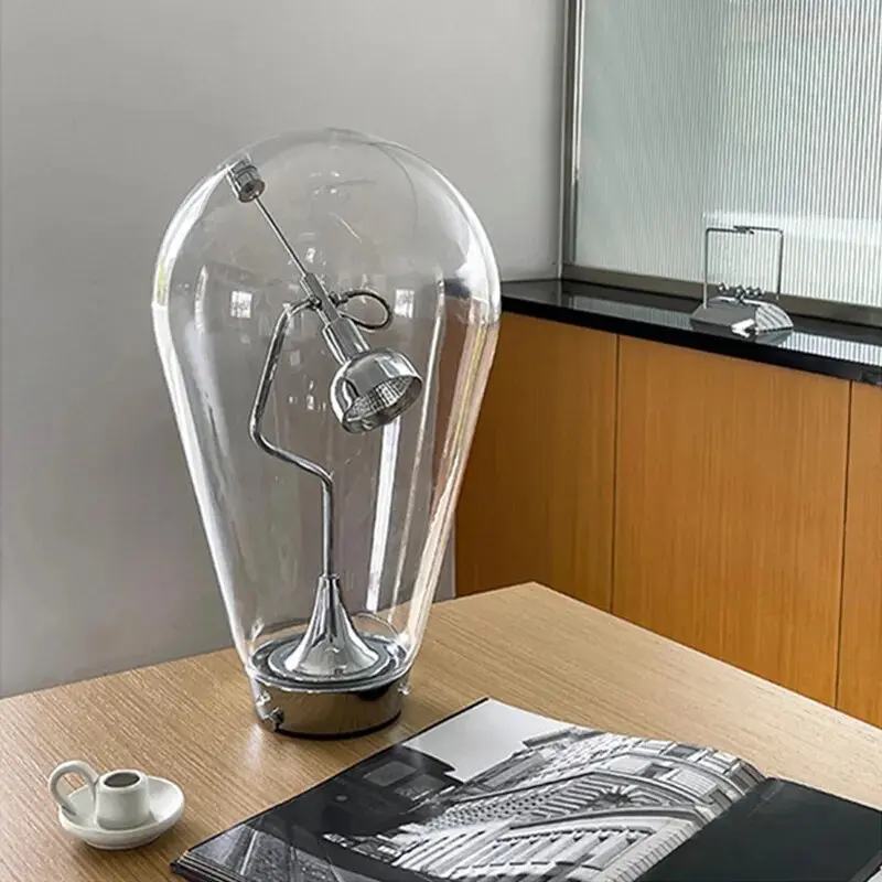 Led Luxury Table Lamps Reading Lamp For Bedroom Blow Glass Living Room Light Modern Simple Magnet Stone Bedroom Study Desk Lamp