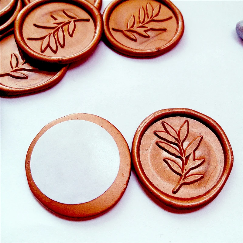Luxury Self Adhesive Wax Stamp Stickers Envelope Label Rectangle Wax Sticker 3D Embossed Custom Wedding Wax Seal Sticker