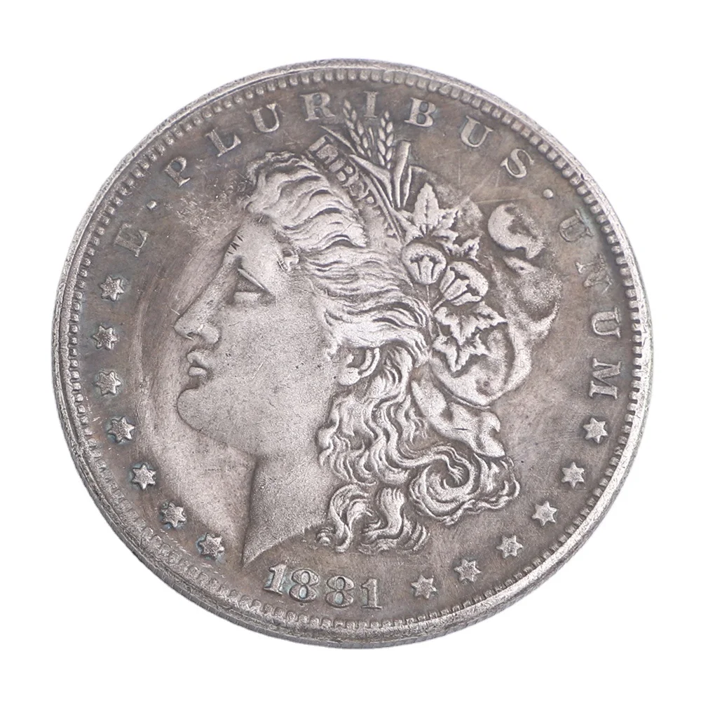 Antique Silver 1881 S Morgan Dollar Collectible Commemorative Coin