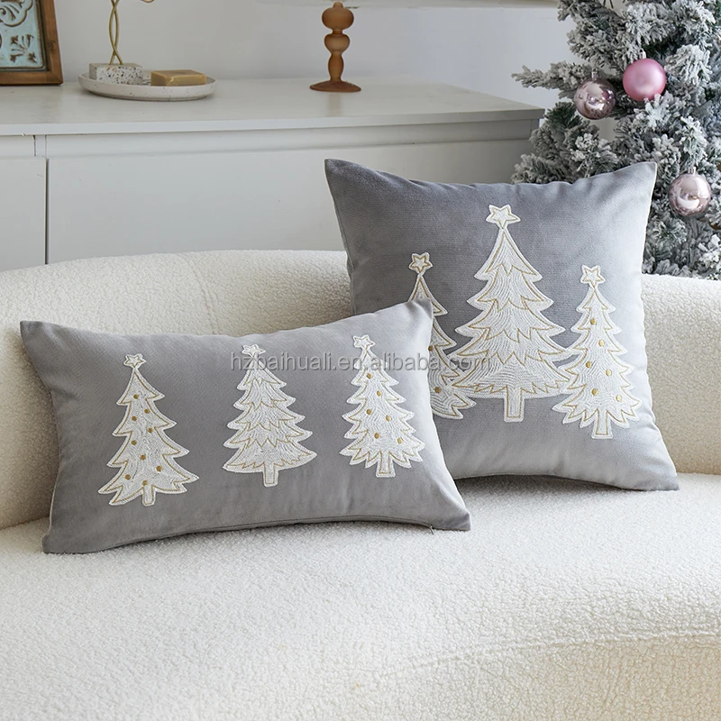 Новое поступление декоративная наволочка мягкая бархатная Рождественская