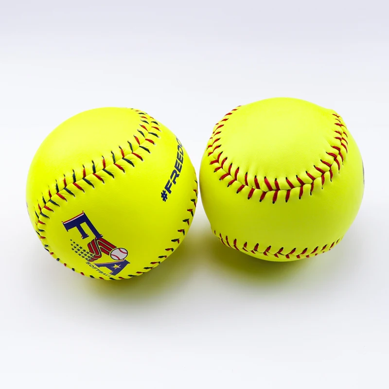 High Quality wholesale softball balls 12inch Optic yellow pvc leather high PK grade cork center softball With Hot sale