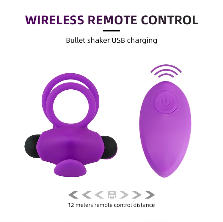Remote Control Vibrating Dual Cock Rings prostate massager Cock Ring male cock ring vibrator