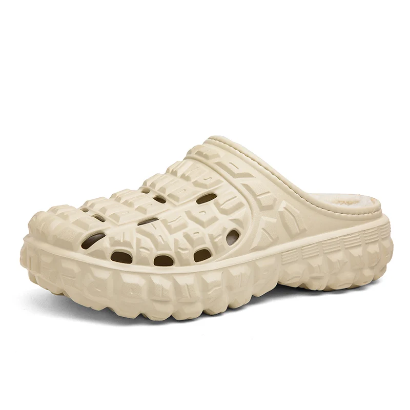 Fashion design bounce sneaker winter clogs for men plush slip-on shoes christmas gift