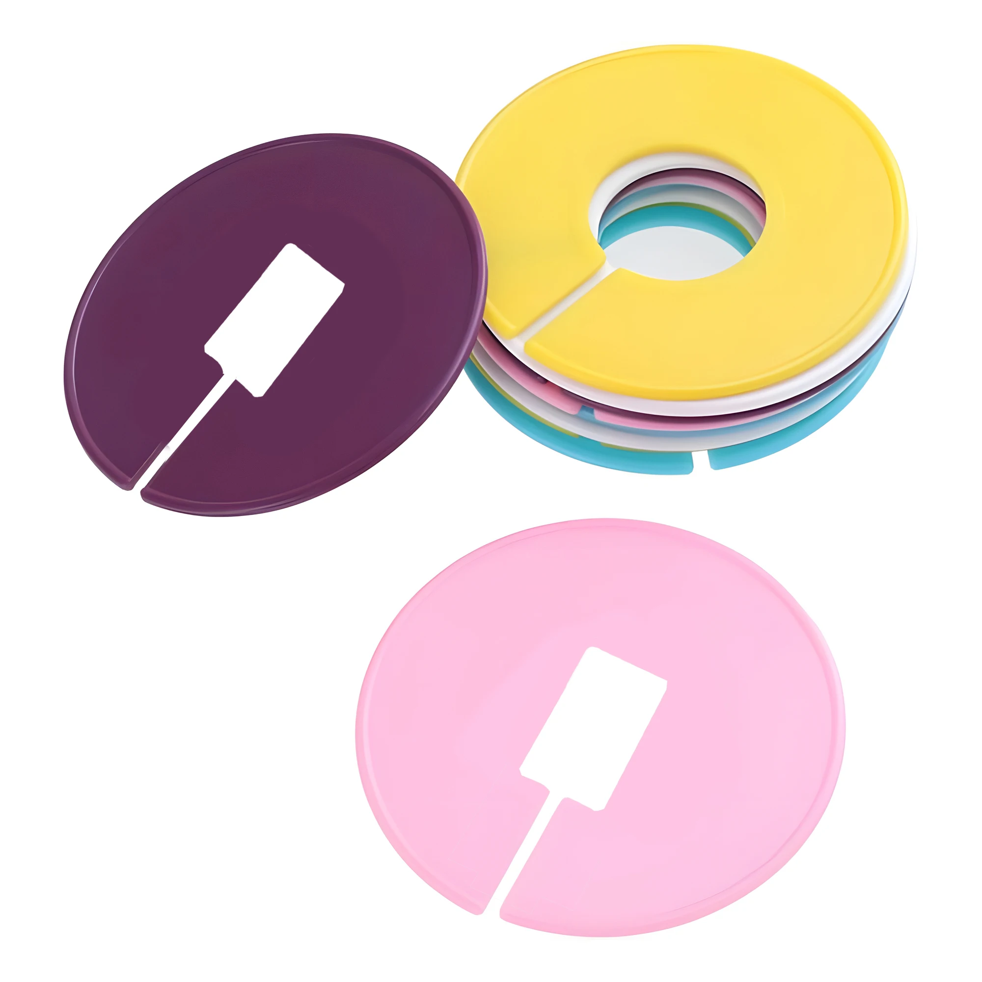 Color Plastic Hanger Tags Clothing Rack Dividers Round Closet Labels Reusable Wardrobe Hanger Separator