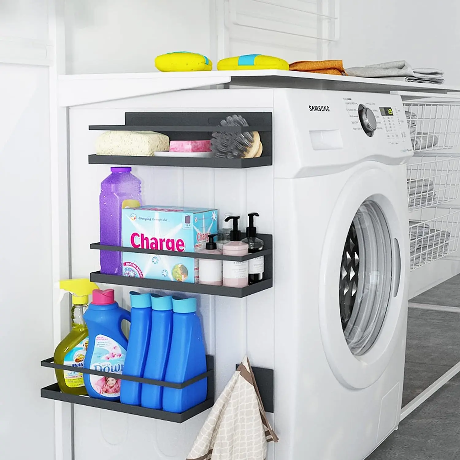 Magnetic Spice Rack For Refrigerator Magnetic Fridge Shelf With Towel Racks Set Of 6