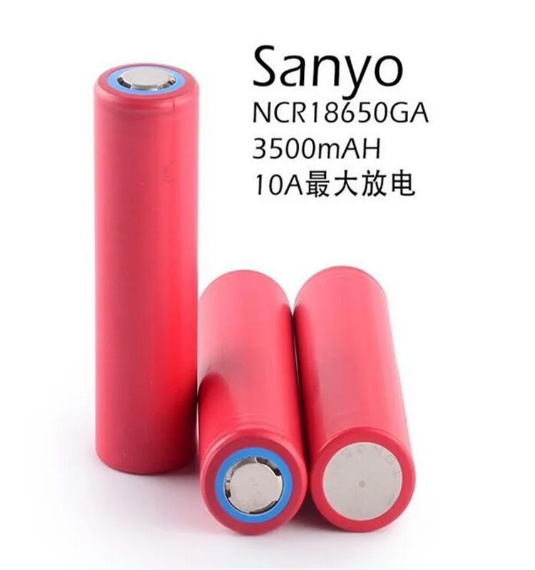 high-quality 3500mah 10A 18650 batteries Sanyo NCR18650GA 3.7V 18650 li ion battery cell