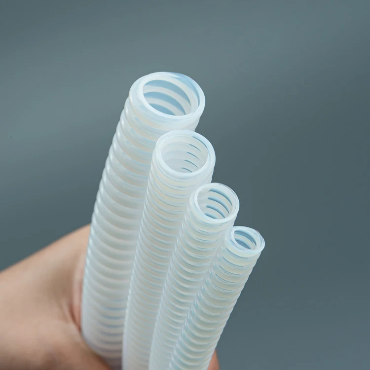 Plastic Conduit Pipe Flexible Ptfe Corrugated Tube Pipe Fittings Teflon Ptfe Spirally Corrugated Hose