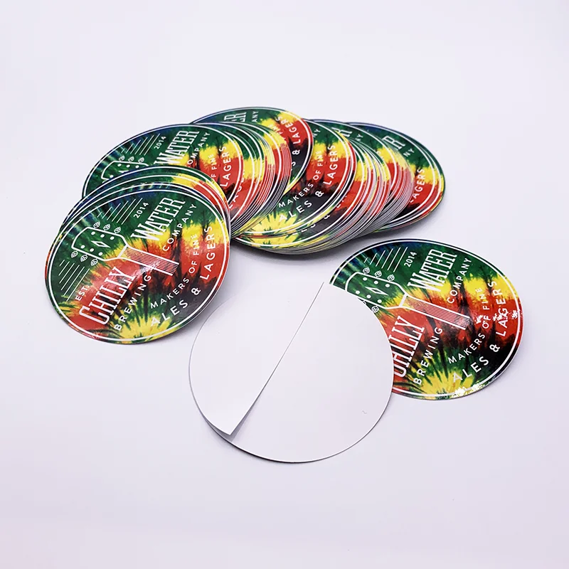 DIY Custom Logo Die Cut Round Car Laptop Stickers,UV Proof Label Printing,PVC Vinyl Circle Bumper Sticker