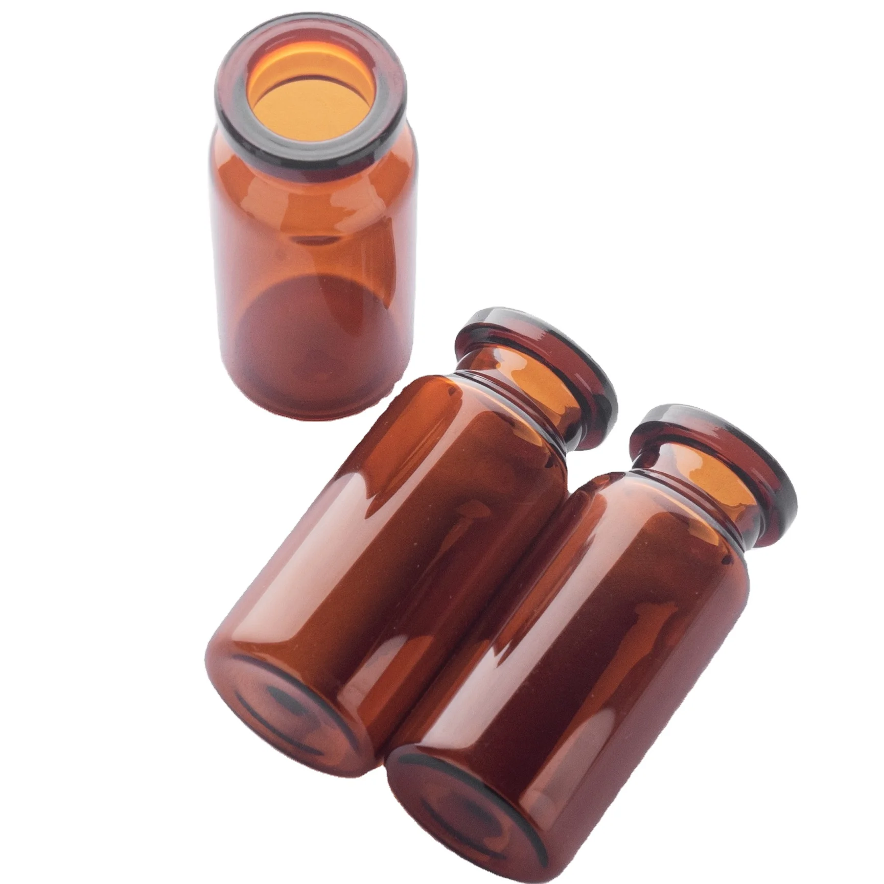 2ml Factory Wholesale Customized Pharma Middle Borosilicate Glass Injection Bottles with Caps and Rubber Stopper for Medical