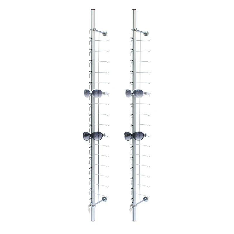 Glasses Display Rack with Lock Floor-standing Sunglasses Aluminum Spectacle Rods