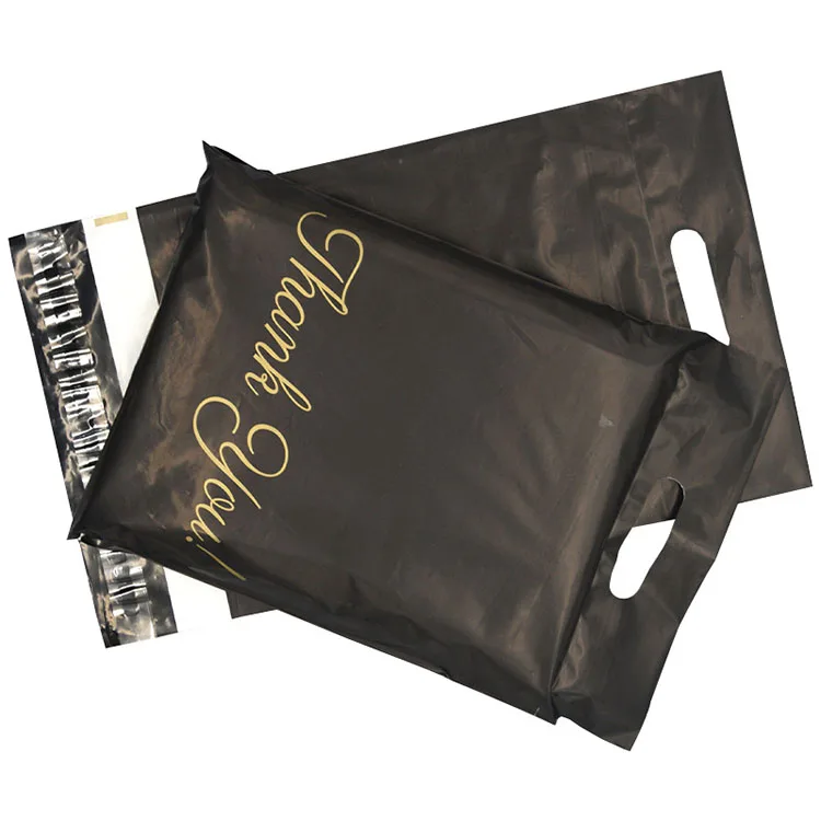 Custom printed logo plastic packaging clothes shipping bags poly mailer bags with handle