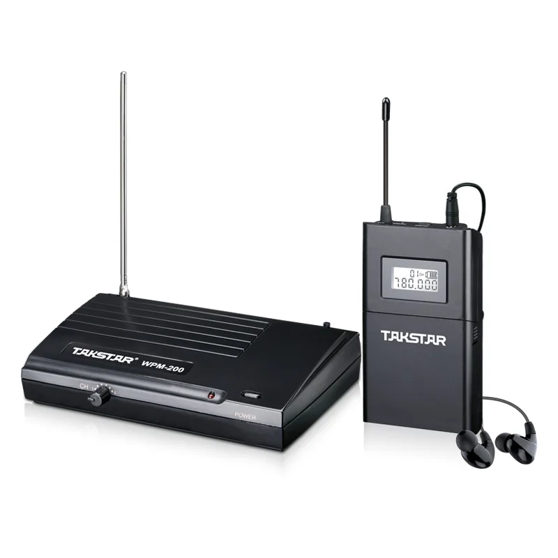 Takstar WPM-200 UHF Wireless Monitor System 6 Channels In-ear Monitoring System Transmitter with Bodypack 780-805 MHz for Stage