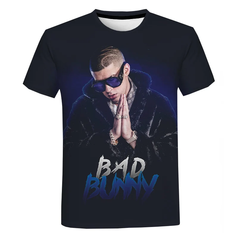 Hot Bad Bunny 3D Print T-Shirts For Women Casual Short Sleeve Hip Hop Rock Punk Men Streetwear Oversized T Shirt