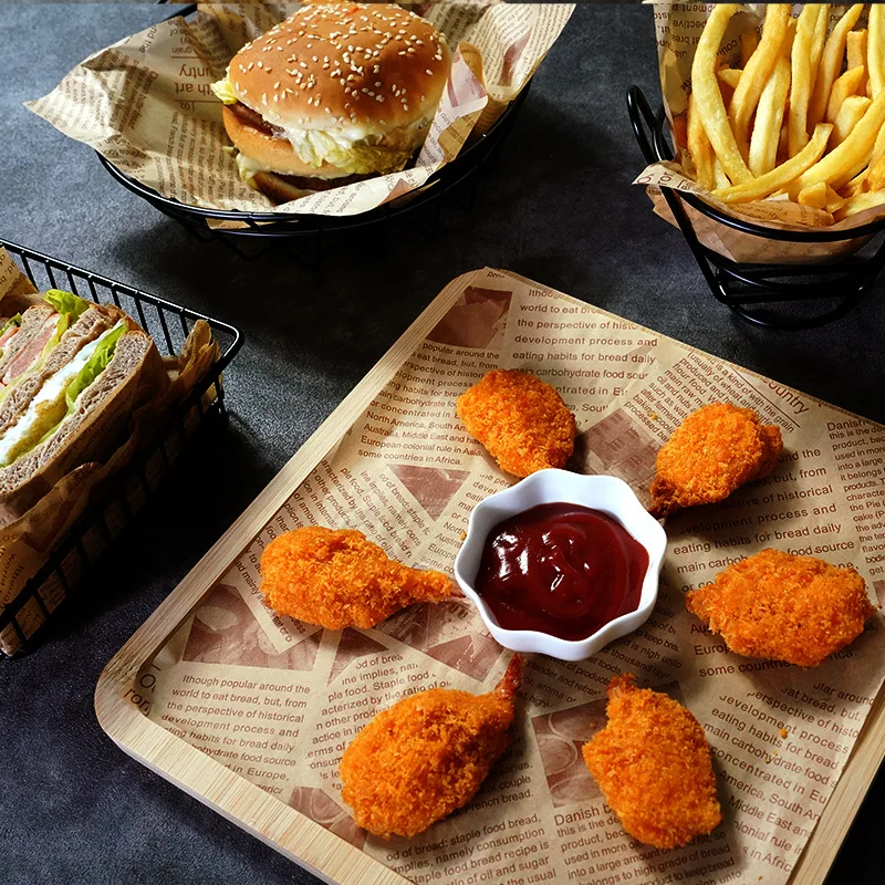 custom logo oily hot food grade wrapping paper greaseproof paper food wrapping paper for burger