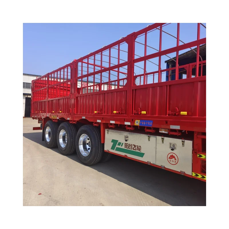 3 axle fence cargo trailer/livestock store house bar semi trailers for sale Trailer manufacturer High quality customized