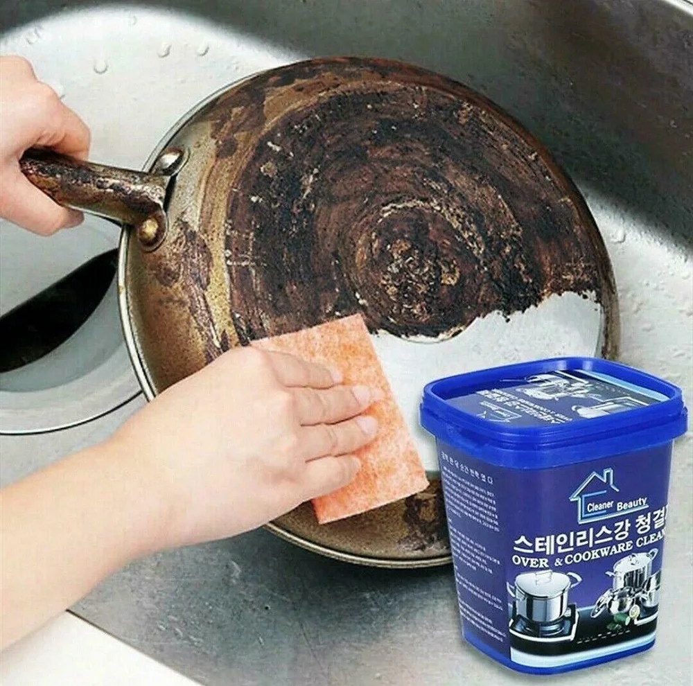 Oven&cookware cleaner kitchen washing pot bottom black scale decontamination Stainless Steel Cleaning Paste