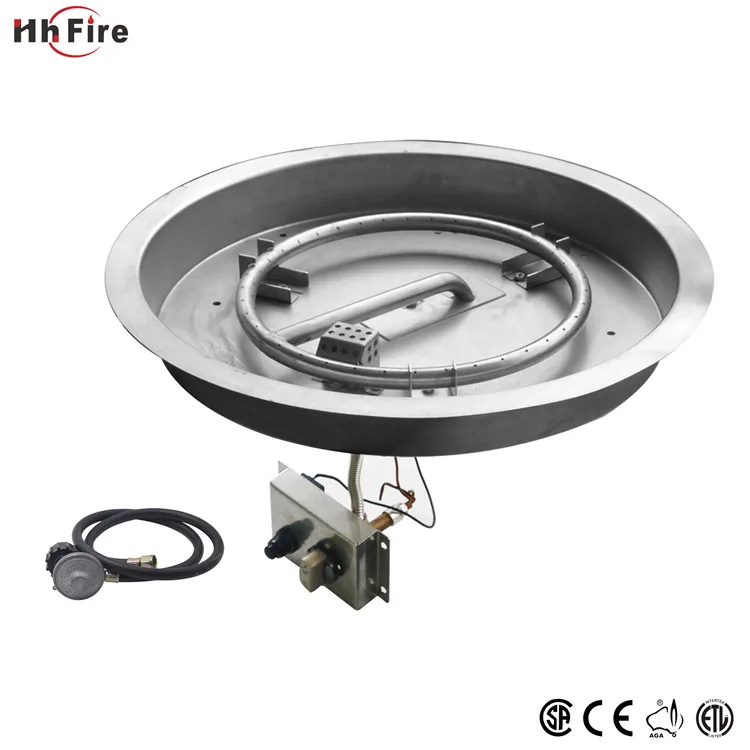 Outdoor Stainless Steel Gas Fire Pit Ring Burner And Pan Kit