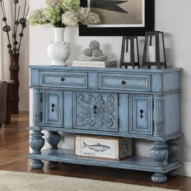 french style console table storage light blue for living room hallway