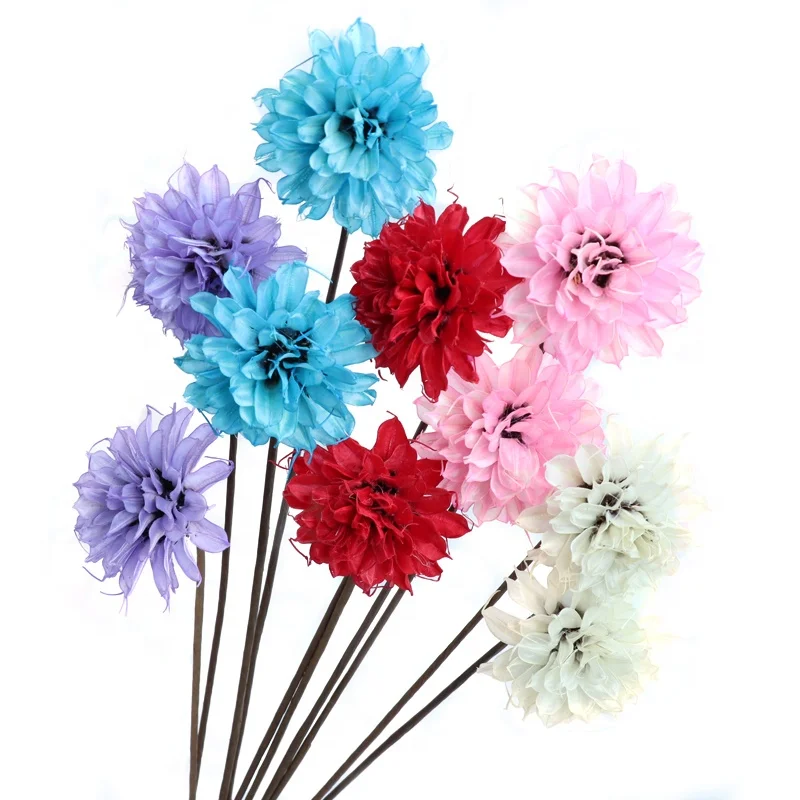 Wholesale Dried Flowers Dahlia Pinnate Home Artificial Indoor Decorative for Bedroom and Desktop Decoration Art Exhibition
