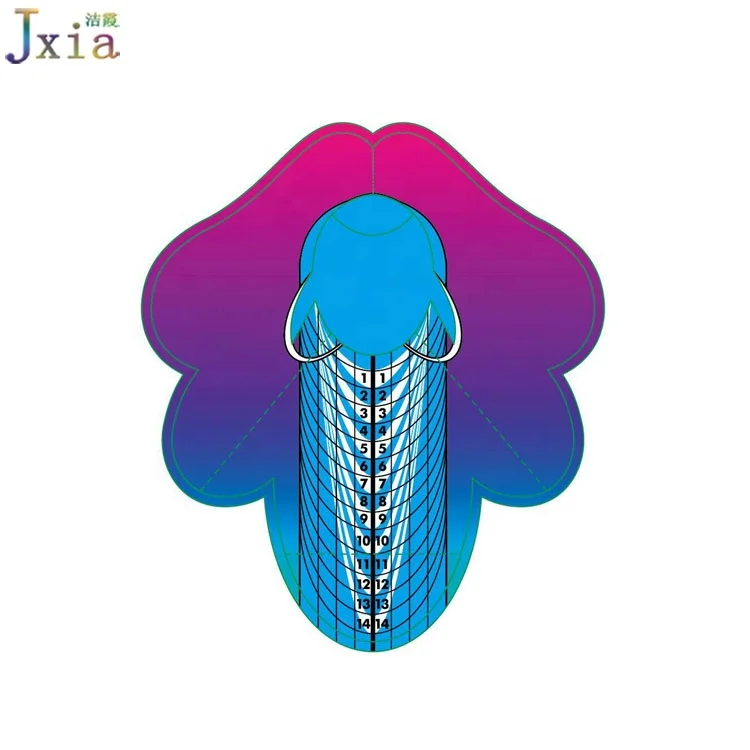 Jiexia Custom Logo Manicure Acrylic Extension Sticker UV Building Stencil 157g Paper Matt Color Nail Form