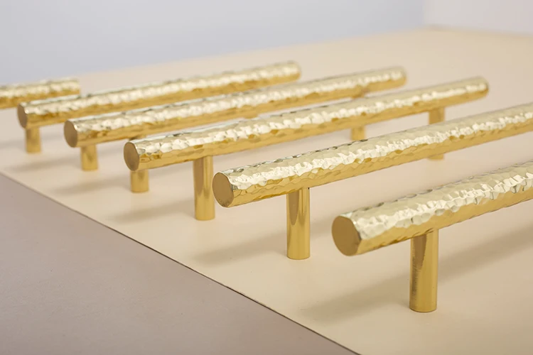 Pure brass hammer handle Nordic high-end closet cabinet door drawer furniture strip handle