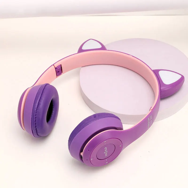 Foldable Stereo Headphone Colors Glowing Led Light Headset Wireless Earphone Noise Cancelling Headphones