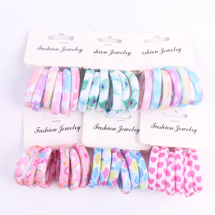 Top Quality 6pcs/set Nylon Seamless Baby Girls Rubber Bands Hair Accessories High Elastic Sweet Kids Hair Ties