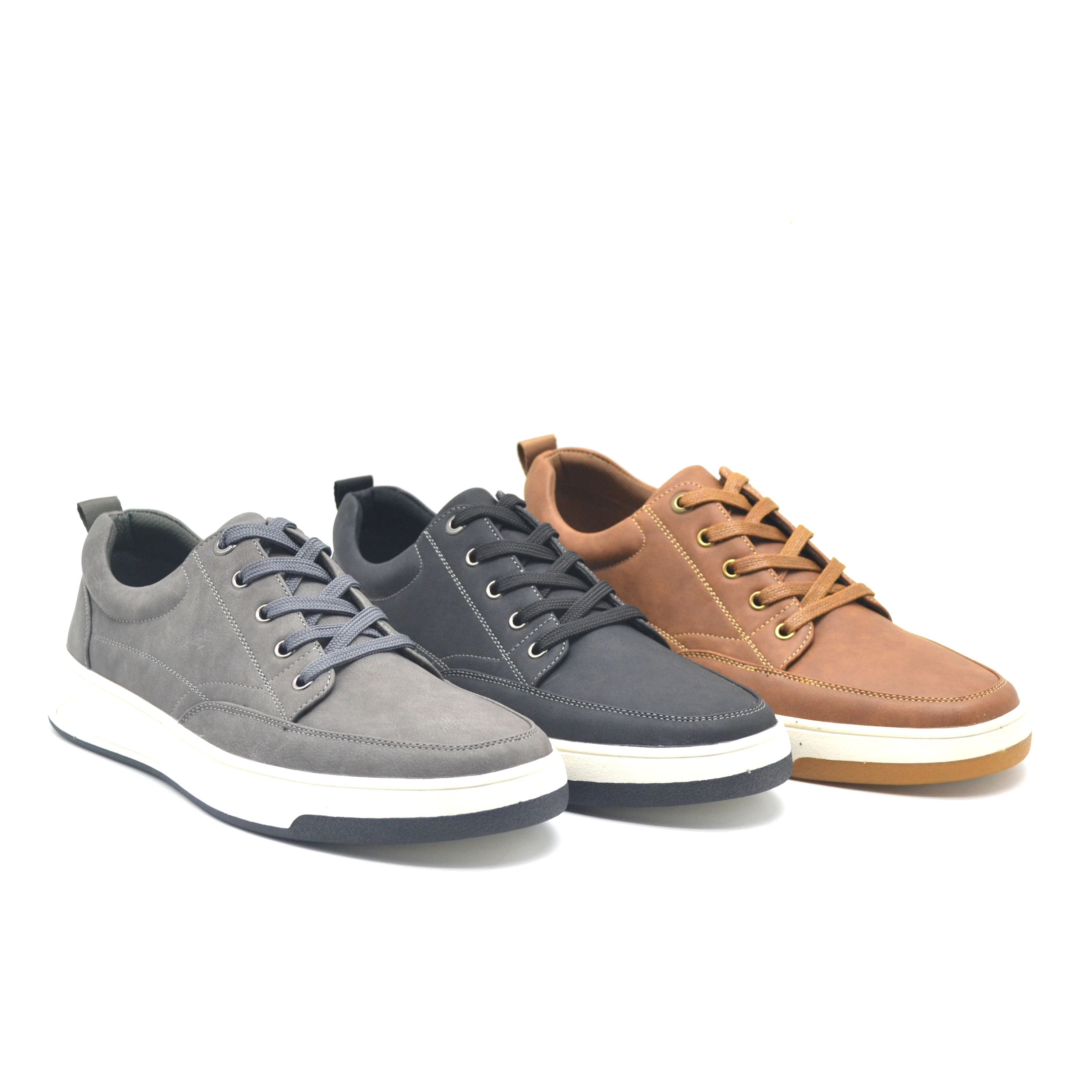 JUSTGOOD China 2021 New Fashion Custom Mens Casual Black Shoes