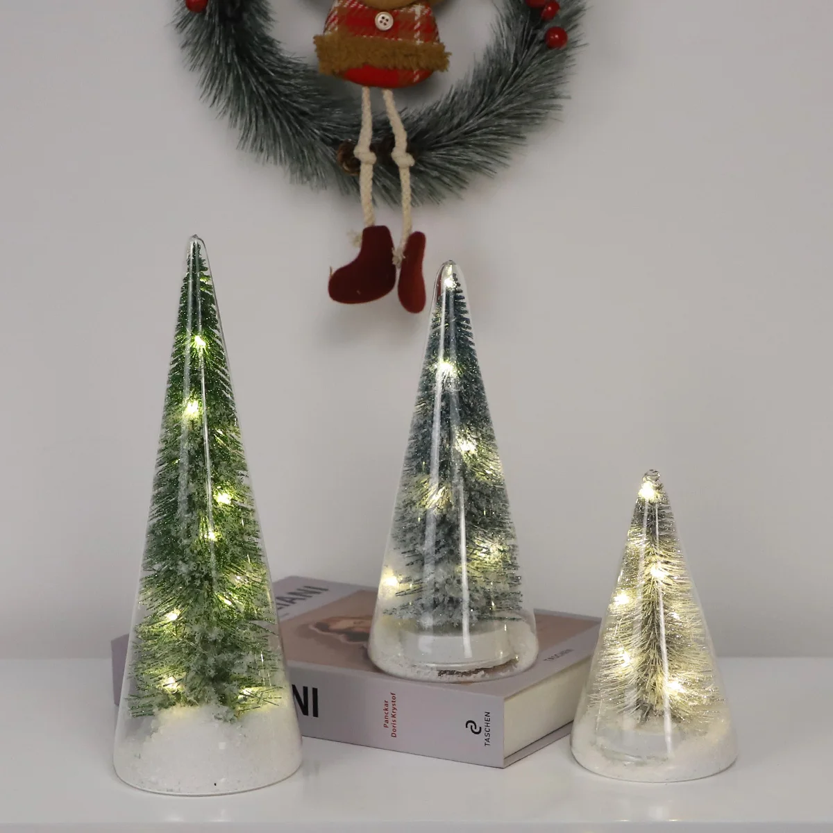 Christmas 2023 Countertop LED Tree Lamp Mini Christmas Trees Decorations Christmas Gift Set