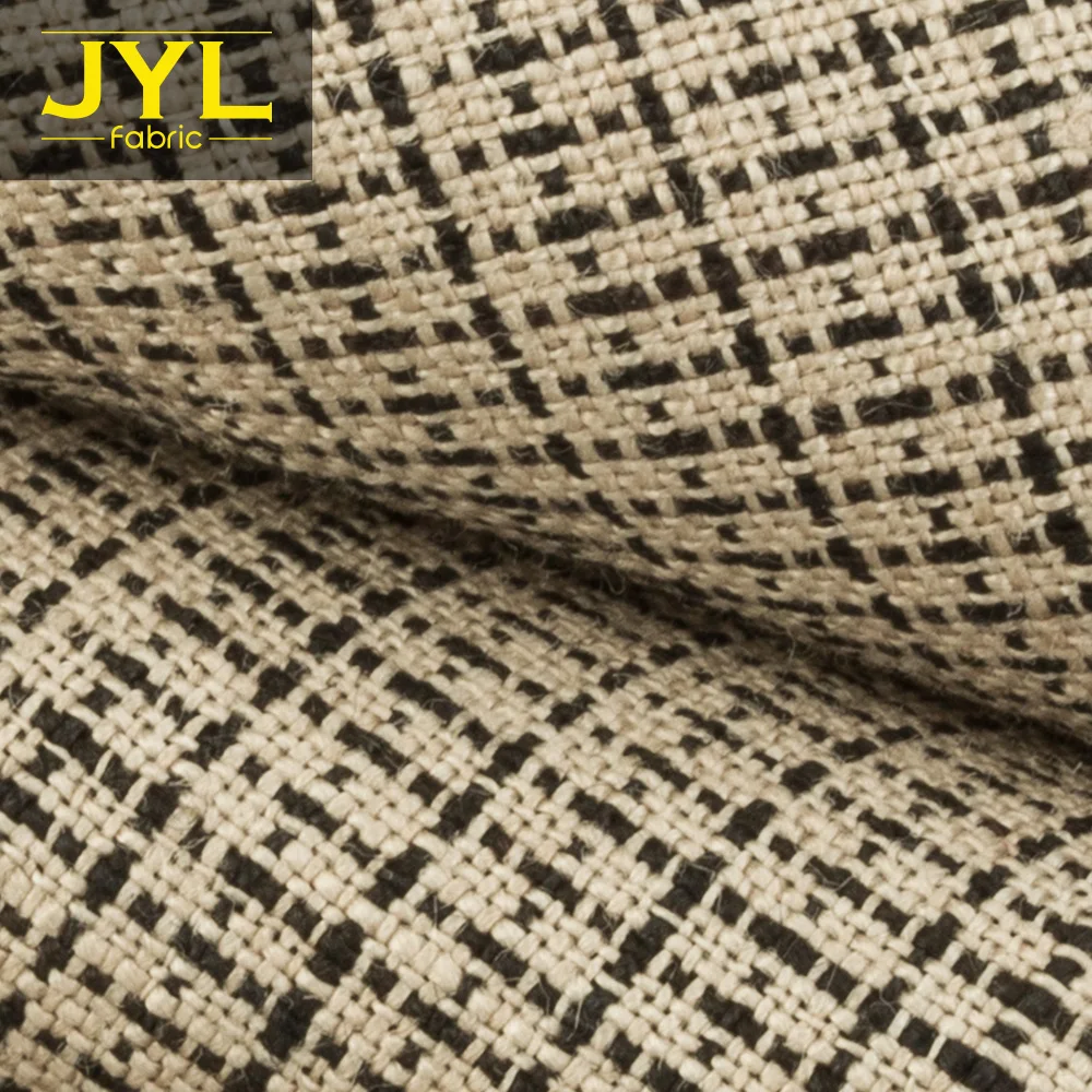 
JYL 100% linen fabric spring shirts clothing plaid linen fabric ST1814# 