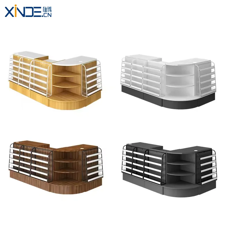XINDE Hot-Selling Morden Store Convenience Shops Checkout Counter Cashier Coffee Shop Counter With Conner