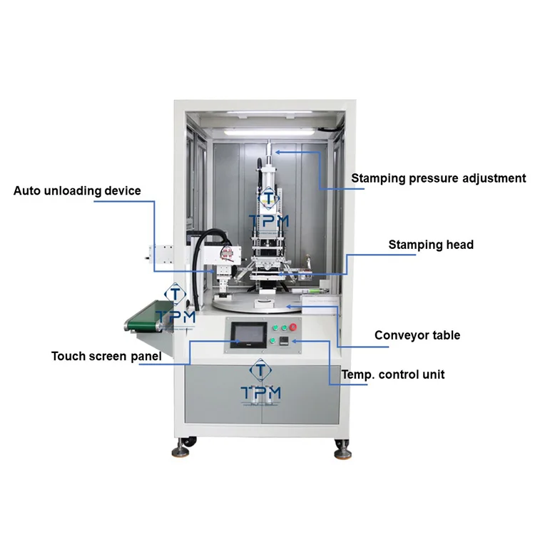 Fully automatic car spare parts flatbed round hot foil stamping machine with CE