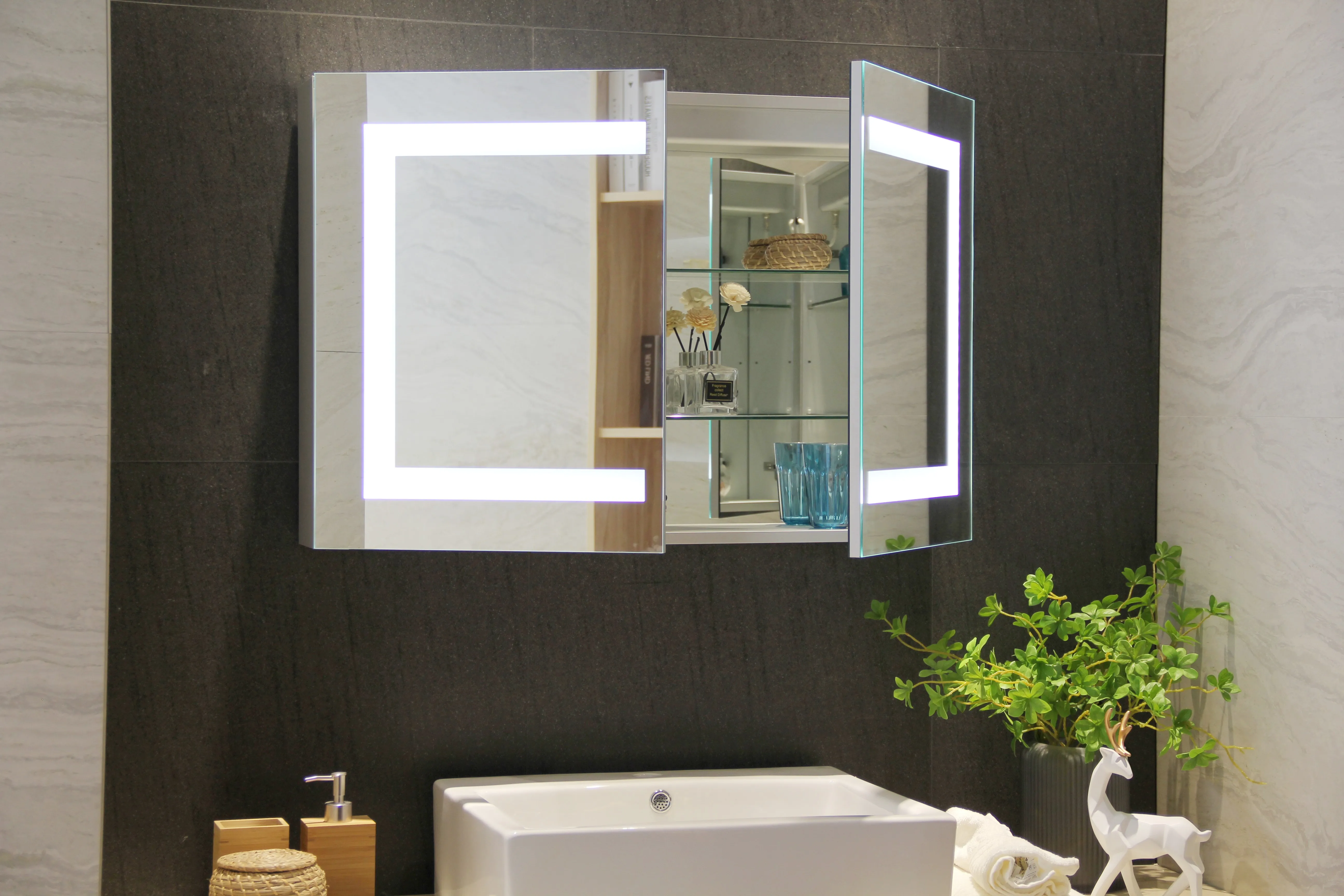 Мебель для ванной комнаты алюминиевый противотуманный светодиодный светильник шкаф зеркальный