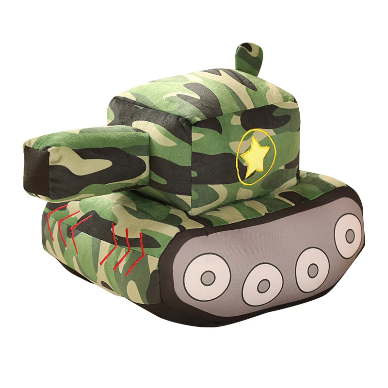 Simulation custom plush tank toy creative vehicle stuffed soft tank plush toy pillow for girls boys