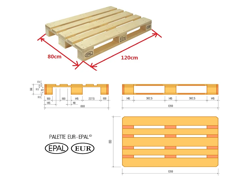 Custom High Quality Cheap 4 Way Fumigation Wood EPAL Pallet Eur Pine Wooden Pallet EE Wholesale