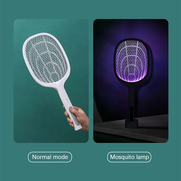 2 In 1 Outdoor Portable Smart Trap Usb Rechargeable Electric Fly Mosquito Killer Racket
