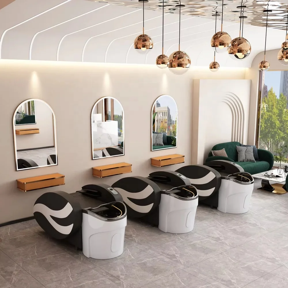 Professional Hair Salon Furniture Electric Massage Bed Hair Washing Bed Chair Water Therapy Circulation Shampoo Chair For Salon